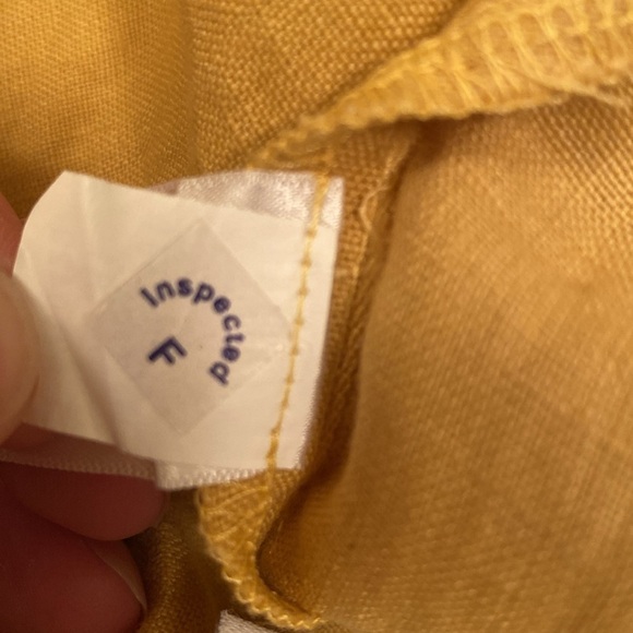 J Jill Love Linen Wide Leg Cropped Pants Butter Yellow Size LARGE - Picture 9 of 10